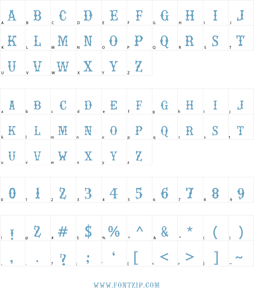 Rebel bones Font Character
